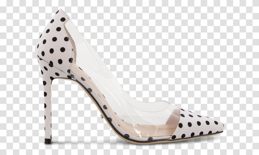 White Polka Dot Heels, Apparel, Shoe, Footwear Transparent Png