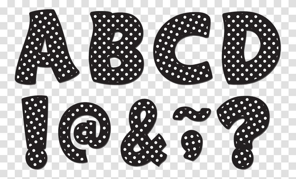 White Polka Dots Black Polka Dot Letters, Texture, Rug, Alphabet Transparent Png