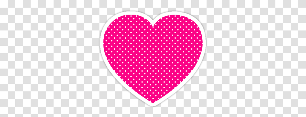 White Polka Dotted Heart Shape Pink Polka Dot Heart, Texture, Rug Transparent Png