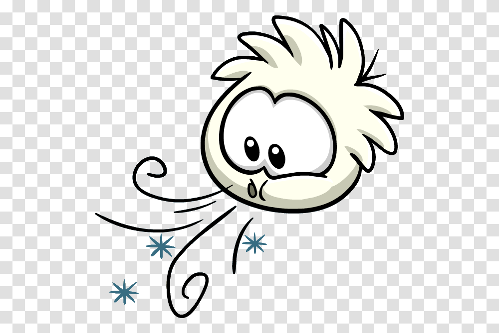 White Puffle Blowing Snow Club Penguin White Puffle, Floral Design, Pattern Transparent Png