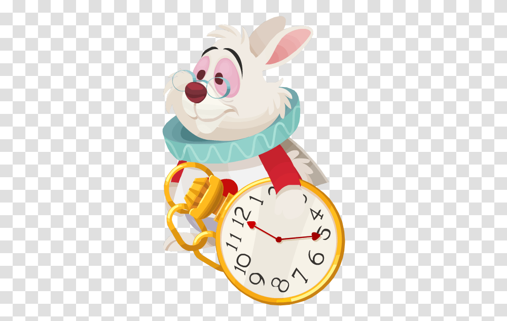 White Rabbit Disney Alice In Wonderland White Rabbit, Analog Clock, Alarm Clock Transparent Png