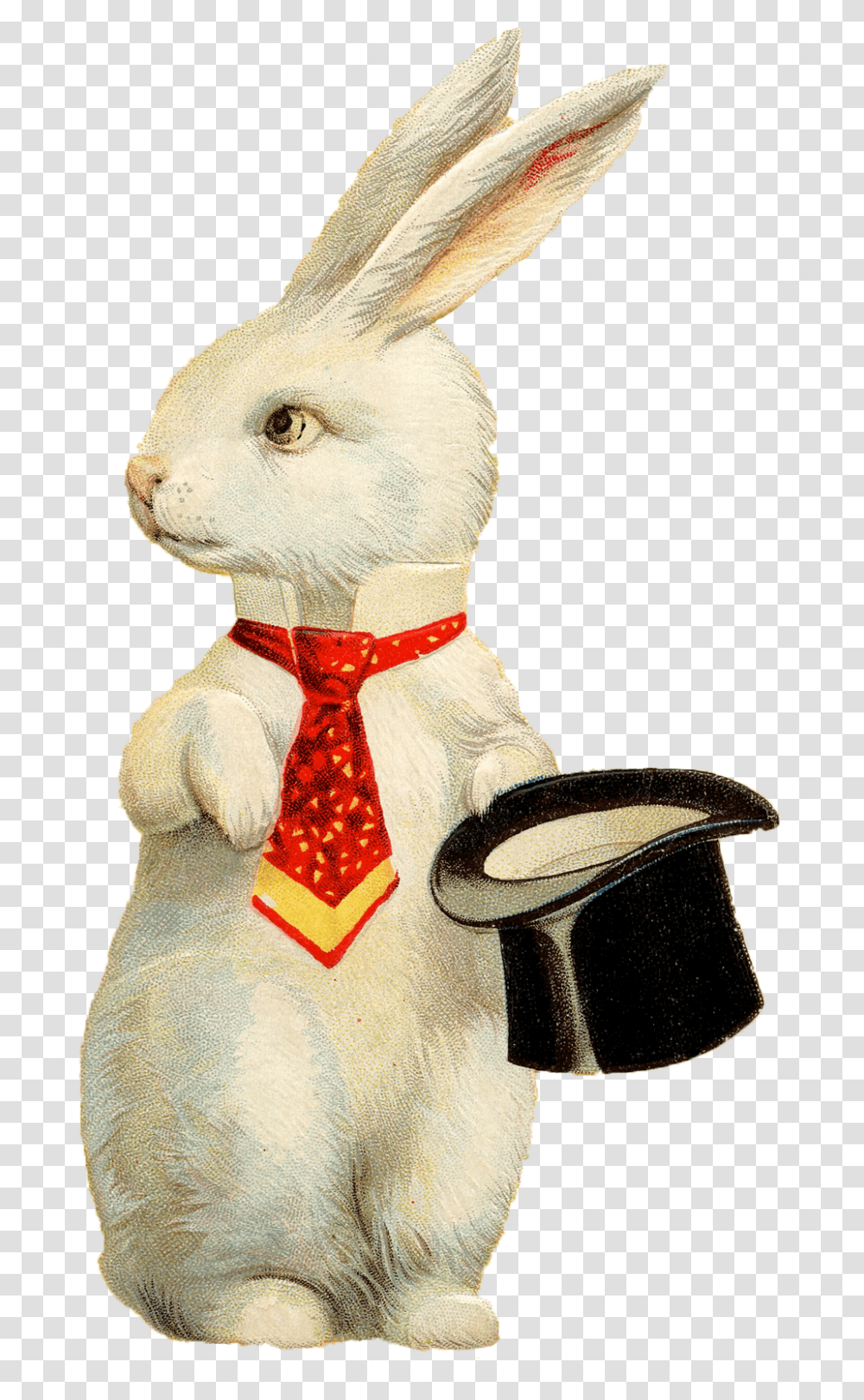 White Rabbit Tophat Graphicsfairy Easter Bunny Top Hat, Tie, Accessories, Accessory, Animal Transparent Png