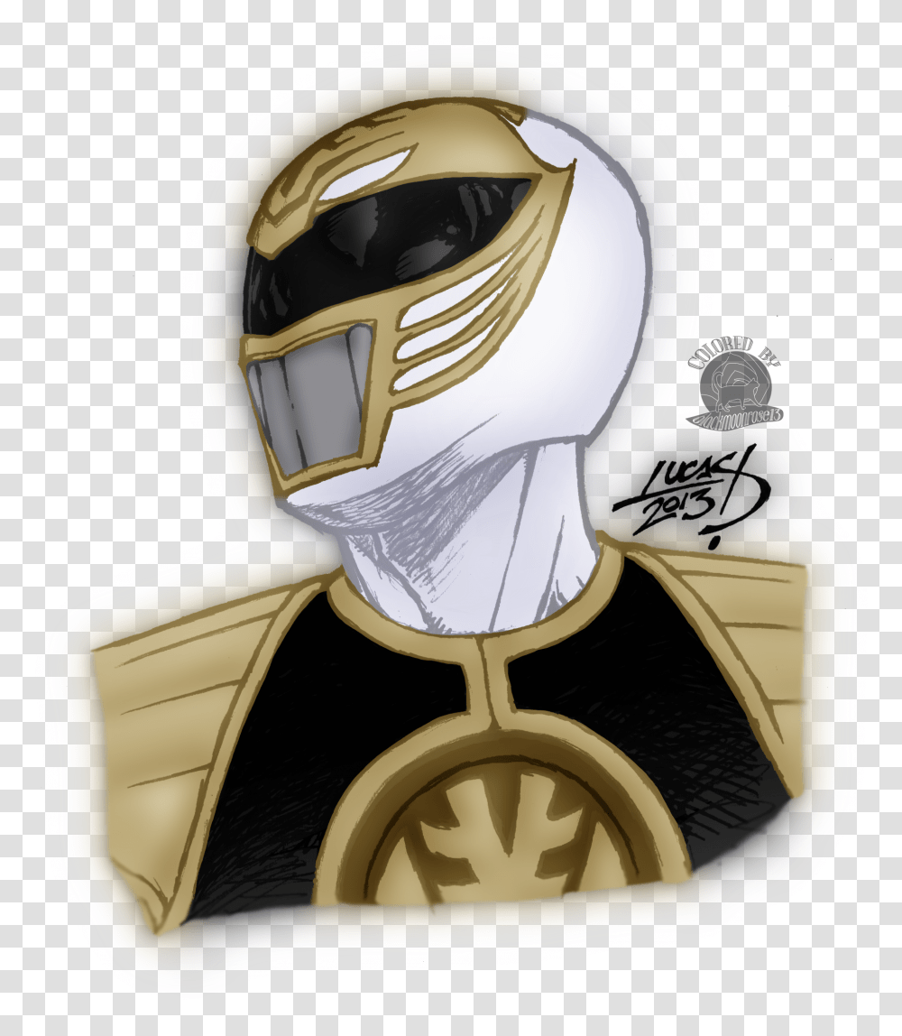 White Ranger White Power Ranger Drawing, Helmet, Apparel, Doodle Transparent Png