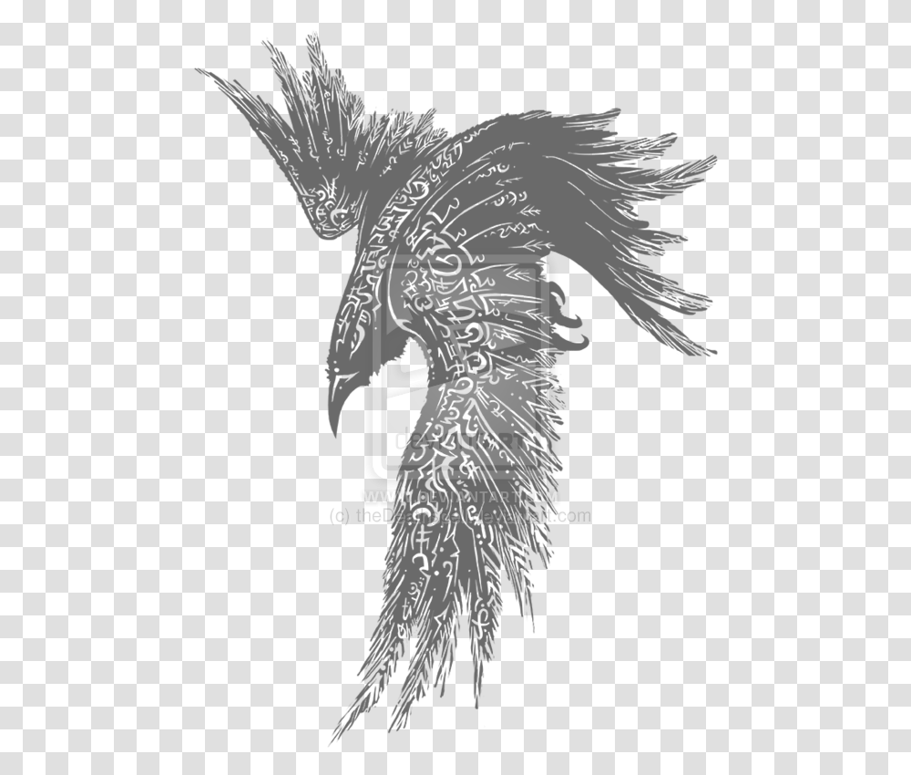 White Raven Tattoo Common Raven Odin Tattoo Ink Celtic Raven Tattoo Designs, Animal, Mammal Transparent Png