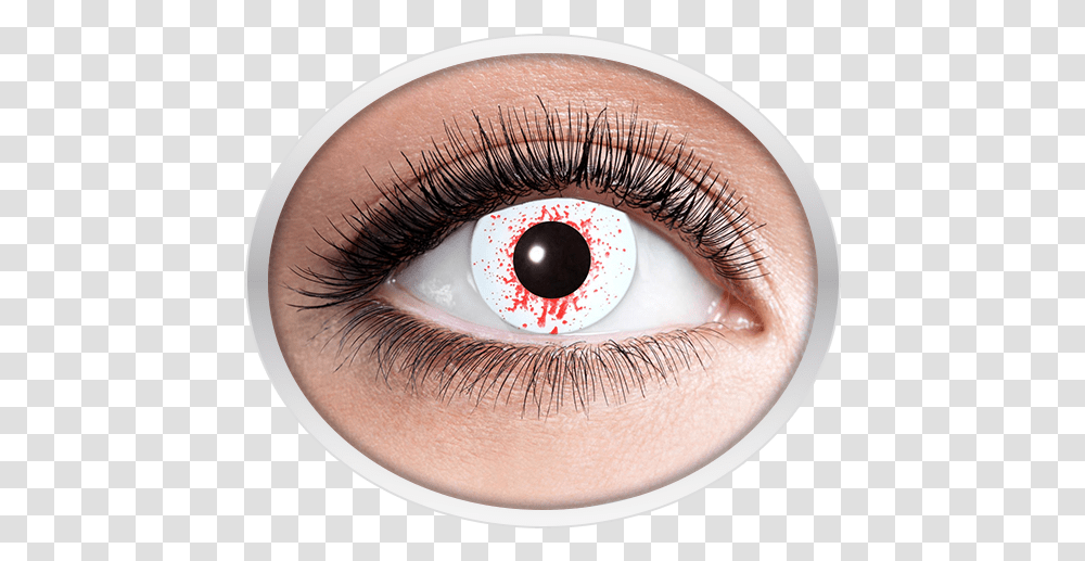 White Red Horror Contact Lenses Lentille De Contact Bleu, Person, Human Transparent Png