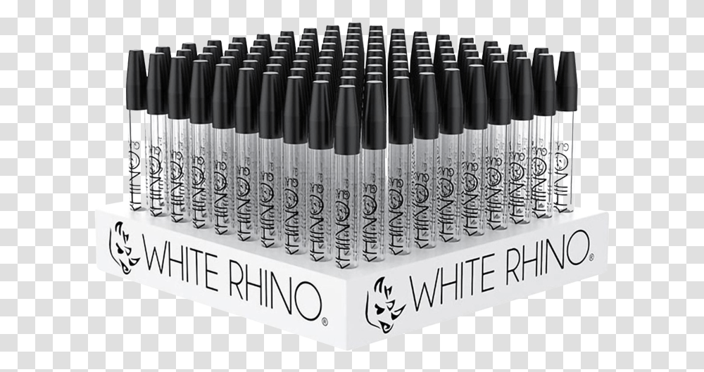 White Rhino Dab Straw Collector With Silicone Cap White Rhino Glass Straw, Marker, Cosmetics, Aluminium, Brush Transparent Png