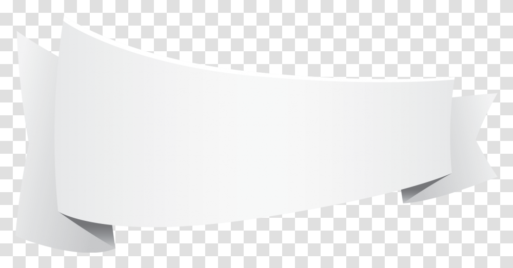 White Right Bend Ribbon Banner With Fold Wedge End White Banner, Paper, Bathtub, Texture, Page Transparent Png