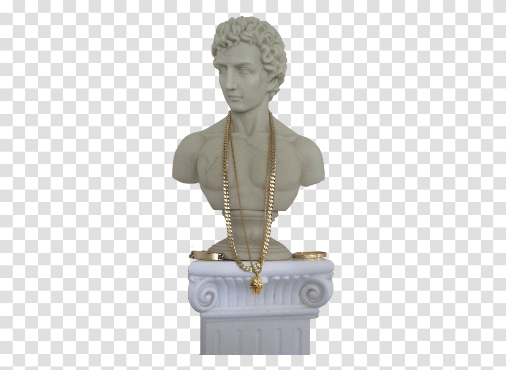 White Roman Statue, Person, Human, Necklace, Jewelry Transparent Png