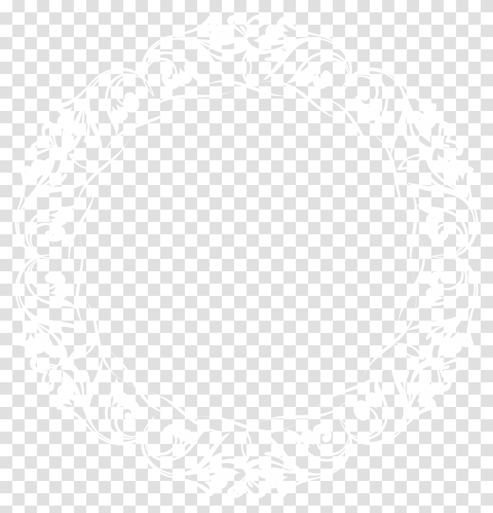 White Round Border Frame Clip Art Image, Oval, Stencil, Wreath Transparent Png