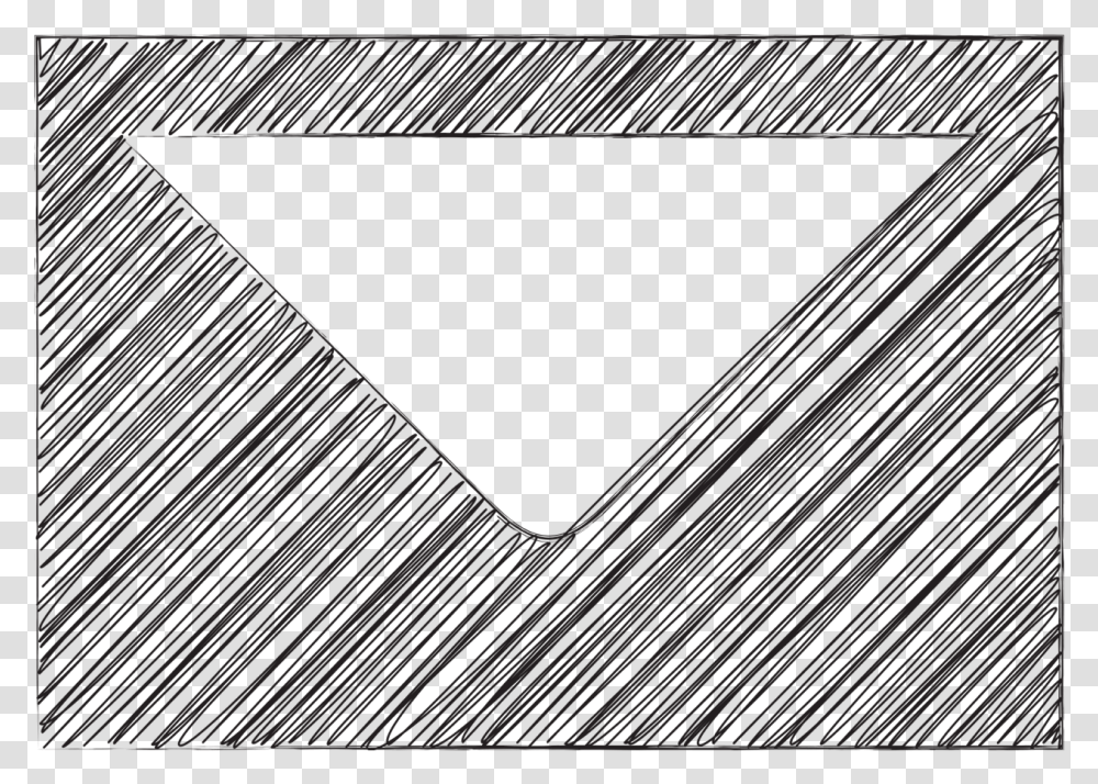 White Scribble, Triangle, Envelope, Mail Transparent Png