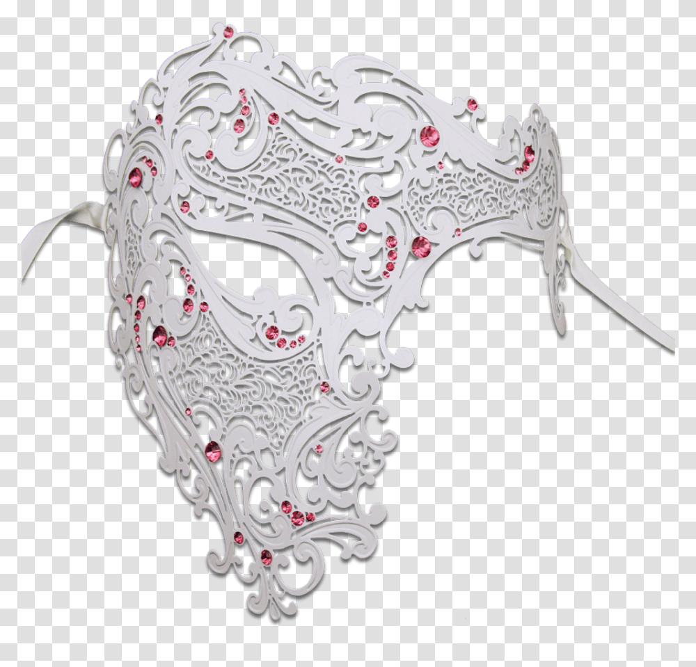 White Series Signature Phantom Of The Opera Half Face White Masquerade Mask, Doodle, Drawing, Accessories Transparent Png