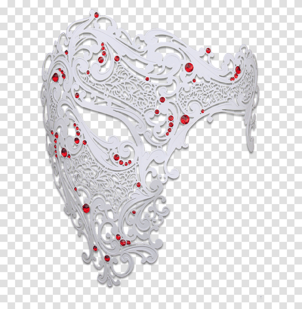 White Series Signature Phantom Of The Opera Half Face White Masquerade Mask, Doodle, Drawing, Pattern Transparent Png