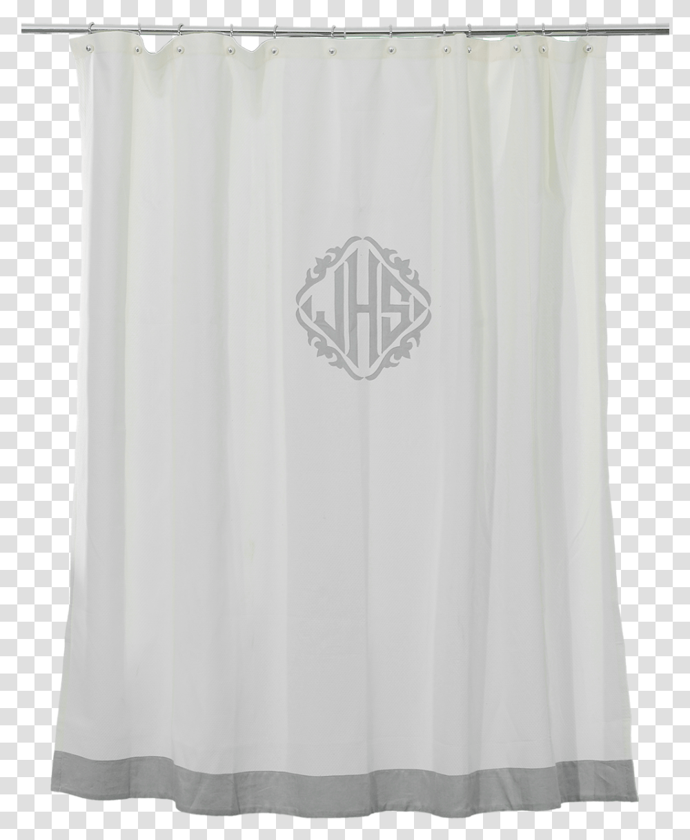 White Shower Curtain With Grey Monogram, Apparel, Fashion, Cloak Transparent Png