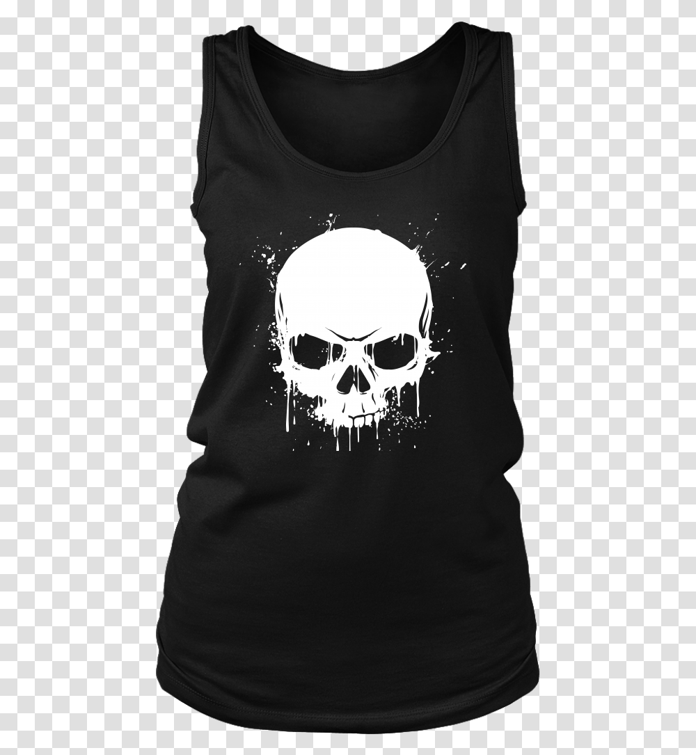 White Skull Womens Tank Happy Birthday Black Queen October, Clothing, Apparel, Sunglasses, Accessories Transparent Png