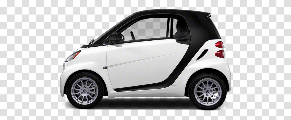 White Smart Car Side View, Vehicle, Transportation, Tire, Wheel Transparent Png