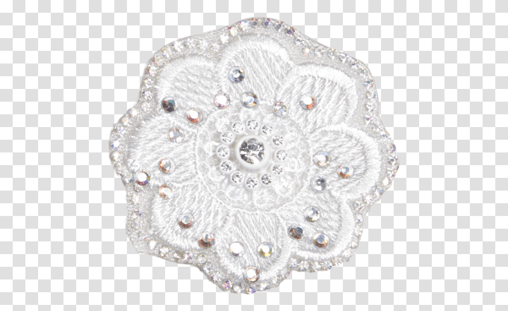 White Snow Like Embroidery Patch With Rhinestones Crochet, Jewelry, Accessories, Accessory, Brooch Transparent Png