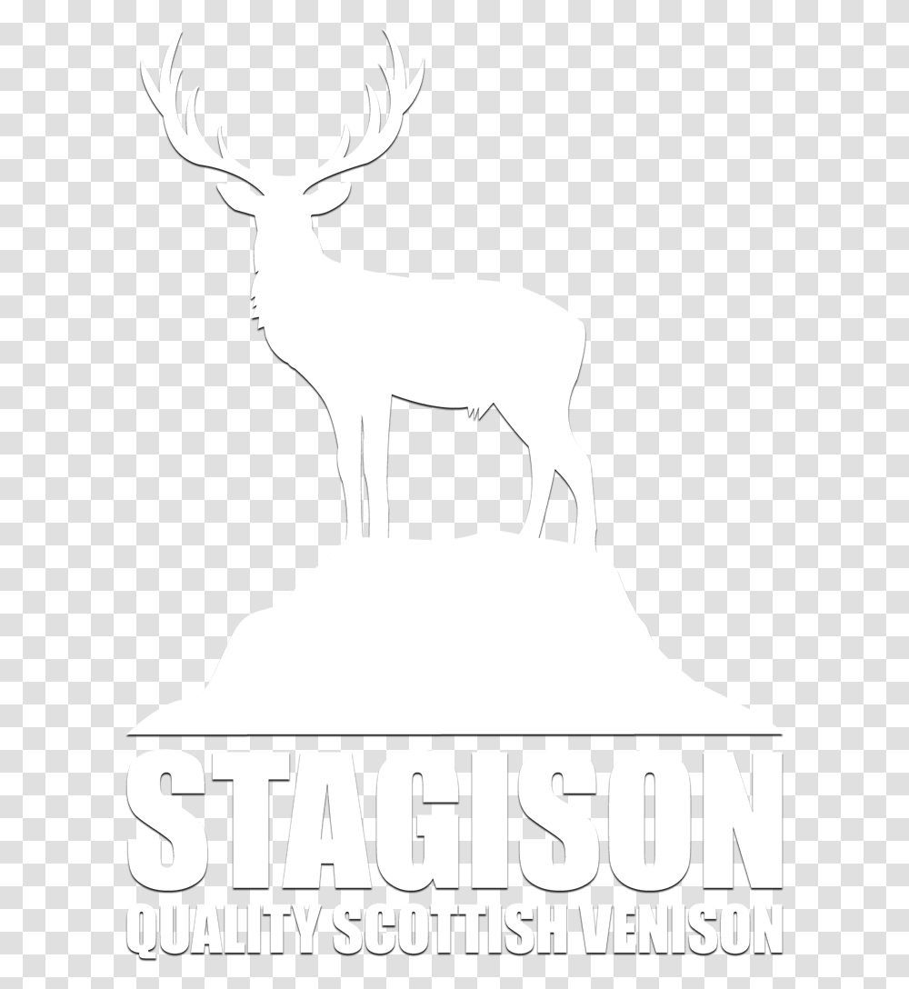 White Stagison Logo Of A Stag Can't Let You Brew, Animal, Mammal, Deer, Wildlife Transparent Png