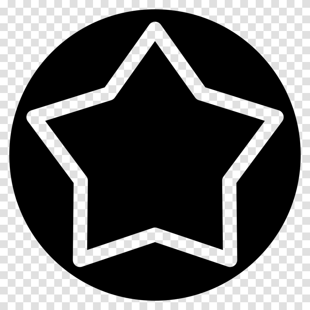 White Star Inside A Circle Icon Free Download, Stencil, Star Symbol, Recycling Symbol Transparent Png