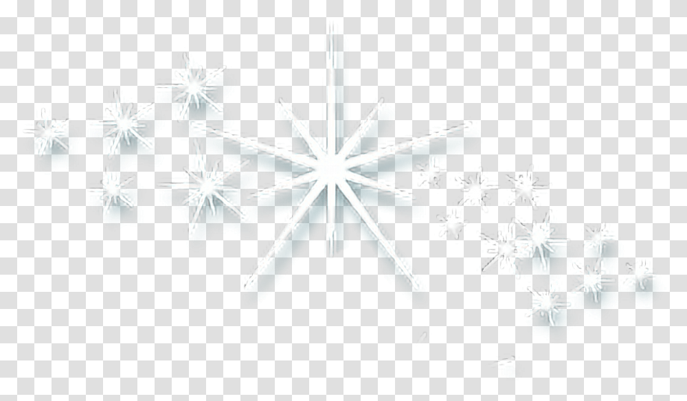White Star Sparkle Glitter Shine Spark Decor Symmetry, Snowflake, Cross Transparent Png
