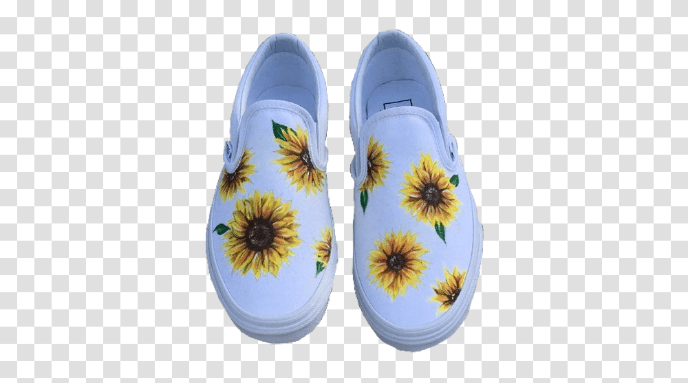 White Subflowers Painted Vans Sneakers Shoes Pngs Vans, Clothing, Apparel, Footwear, Canvas Transparent Png