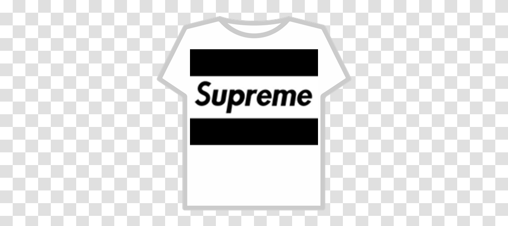White Supreme Shirt Roblox Suprem T Shirt Roblox, Clothing, Apparel, Text, First Aid Transparent Png