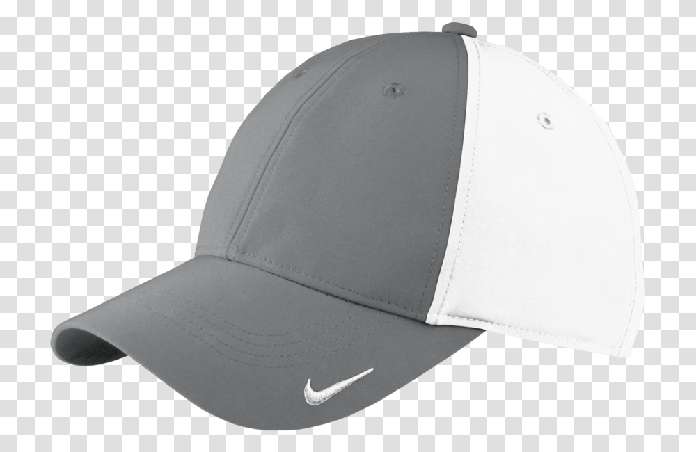 White Swoosh Baseball Cap, Apparel, Hat Transparent Png