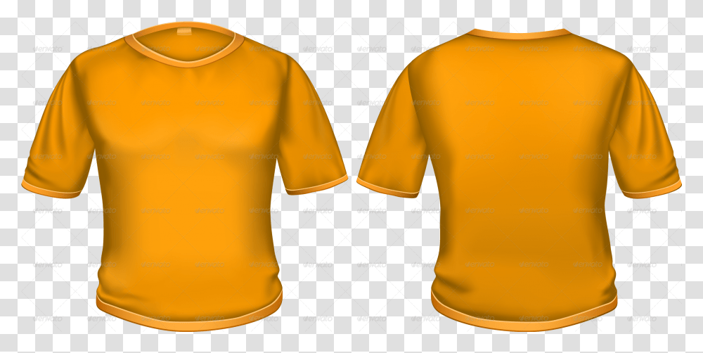 White T Shirt Back Tshirt Orange T Shirt Front Red T Shirt Front Back, Clothing, Apparel, Jersey, Gold Transparent Png