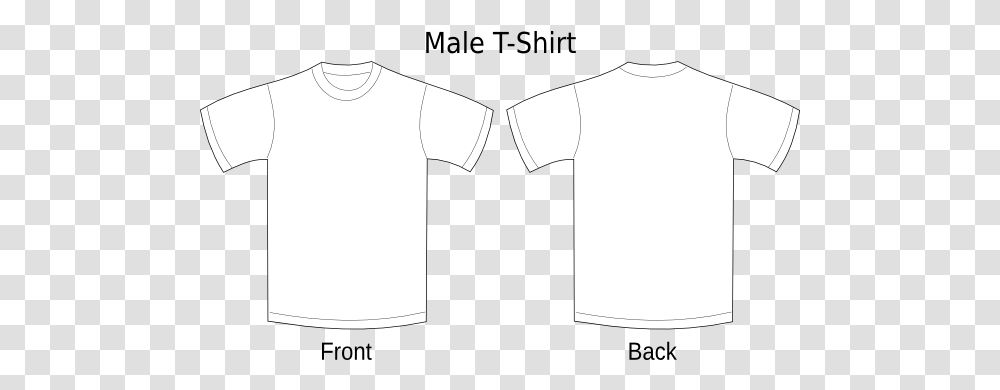 White T Shirt Front And Back Black Shirt, Clothing, Apparel, T-Shirt, Stencil Transparent Png