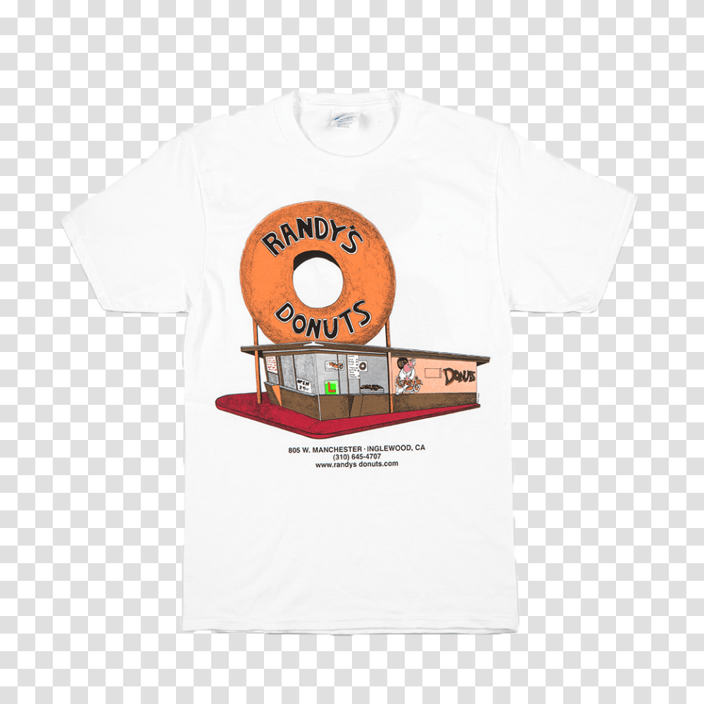 White T Shirt Randys Donuts, Apparel, T-Shirt Transparent Png