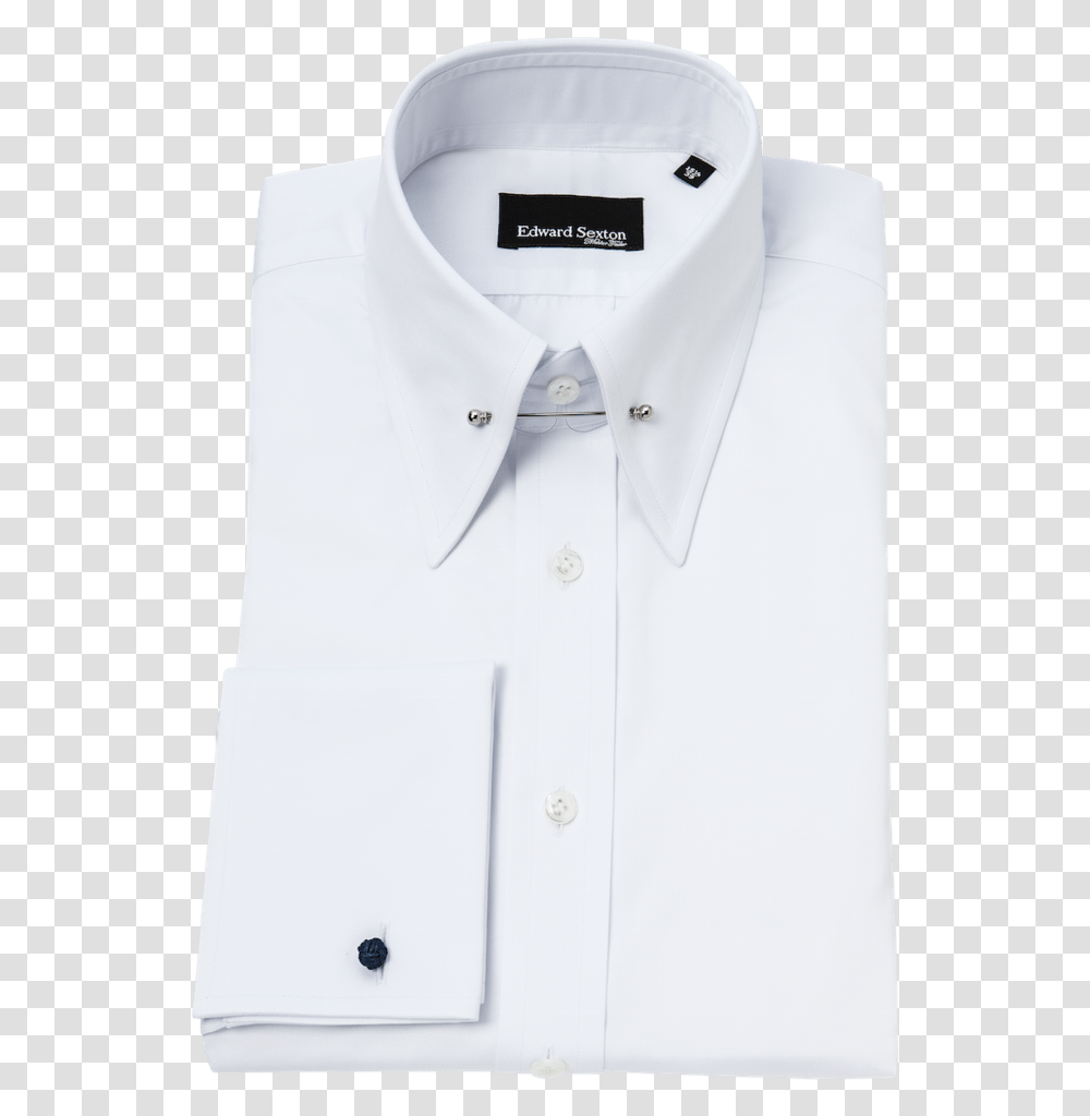 White Tab Collar Shirt, Apparel, Dress Shirt Transparent Png