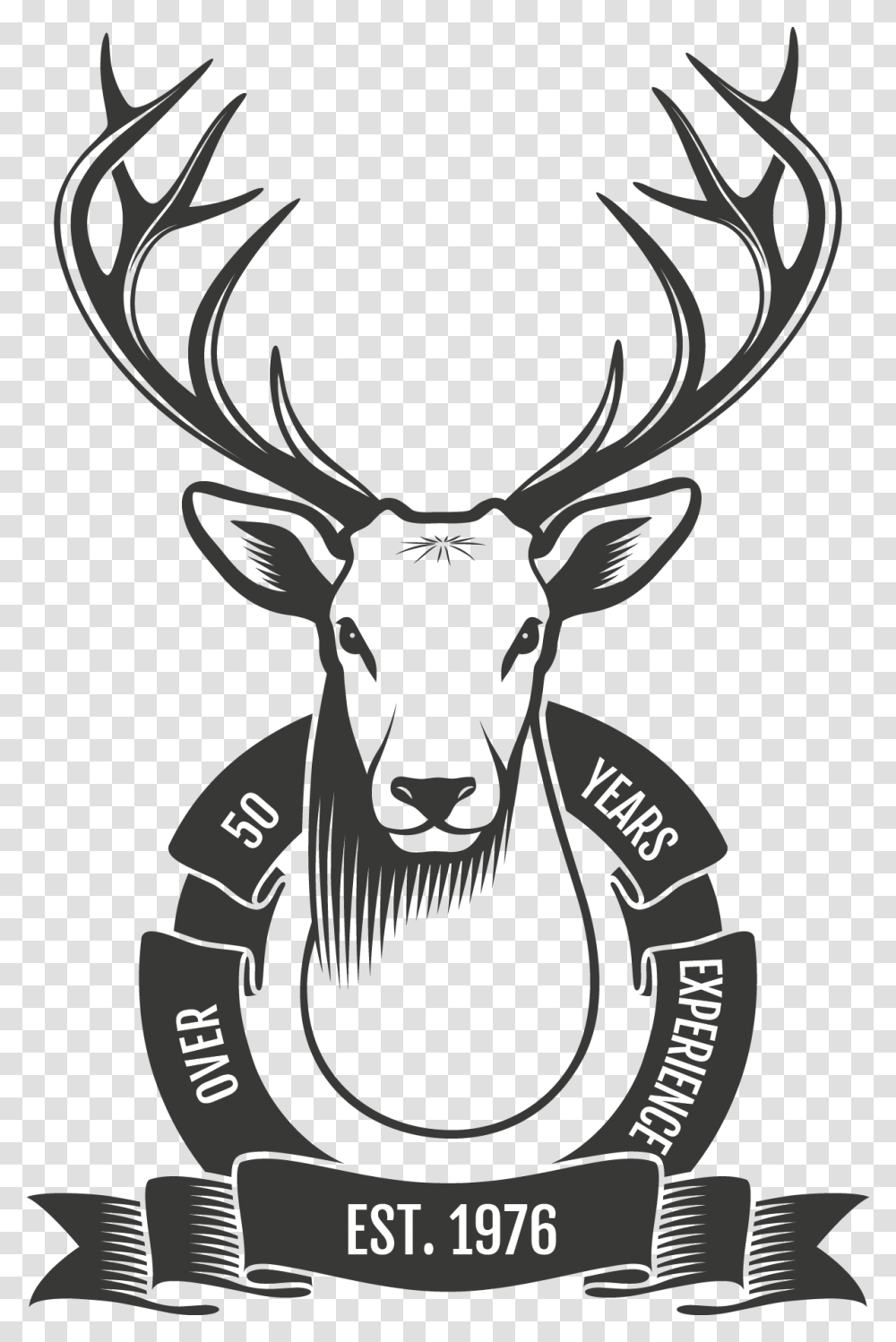 White Tail Deer Mount Graphic With A Ribbon Stating Venado Cola Blanca Dibujo, Elk, Wildlife, Mammal, Animal Transparent Png