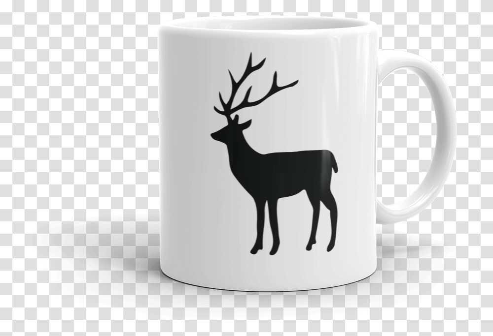 White Tailed Deer In Silhouette, Coffee Cup, Elk, Wildlife, Mammal Transparent Png