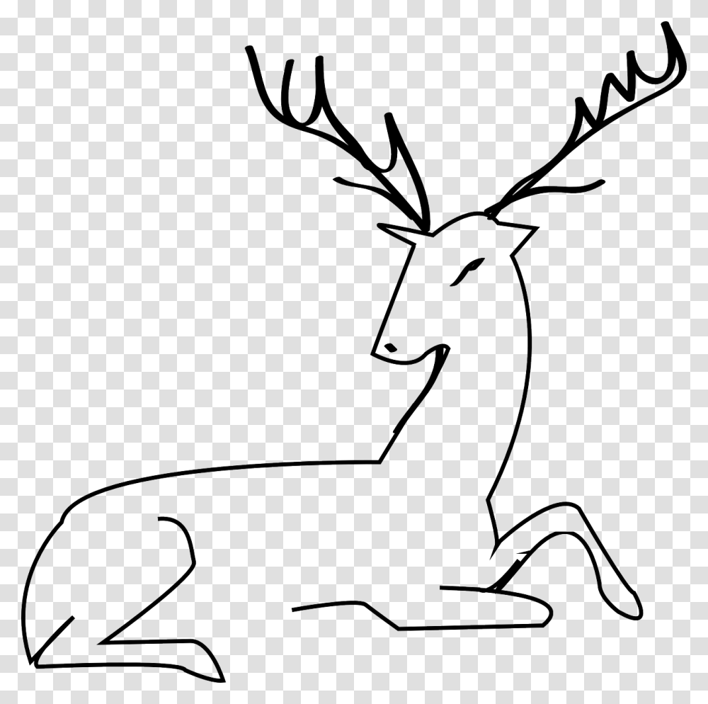 White Tailed Deer Moose Reindeer Elk Outline Dear Clipart, Wildlife, Mammal, Animal, Antler Transparent Png