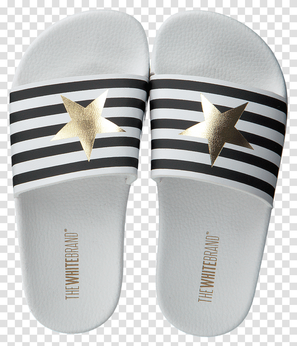 White The Brand Flip Flops Star Stripes Omodacom Shoe, Symbol, Star Symbol, Sock, Footwear Transparent Png