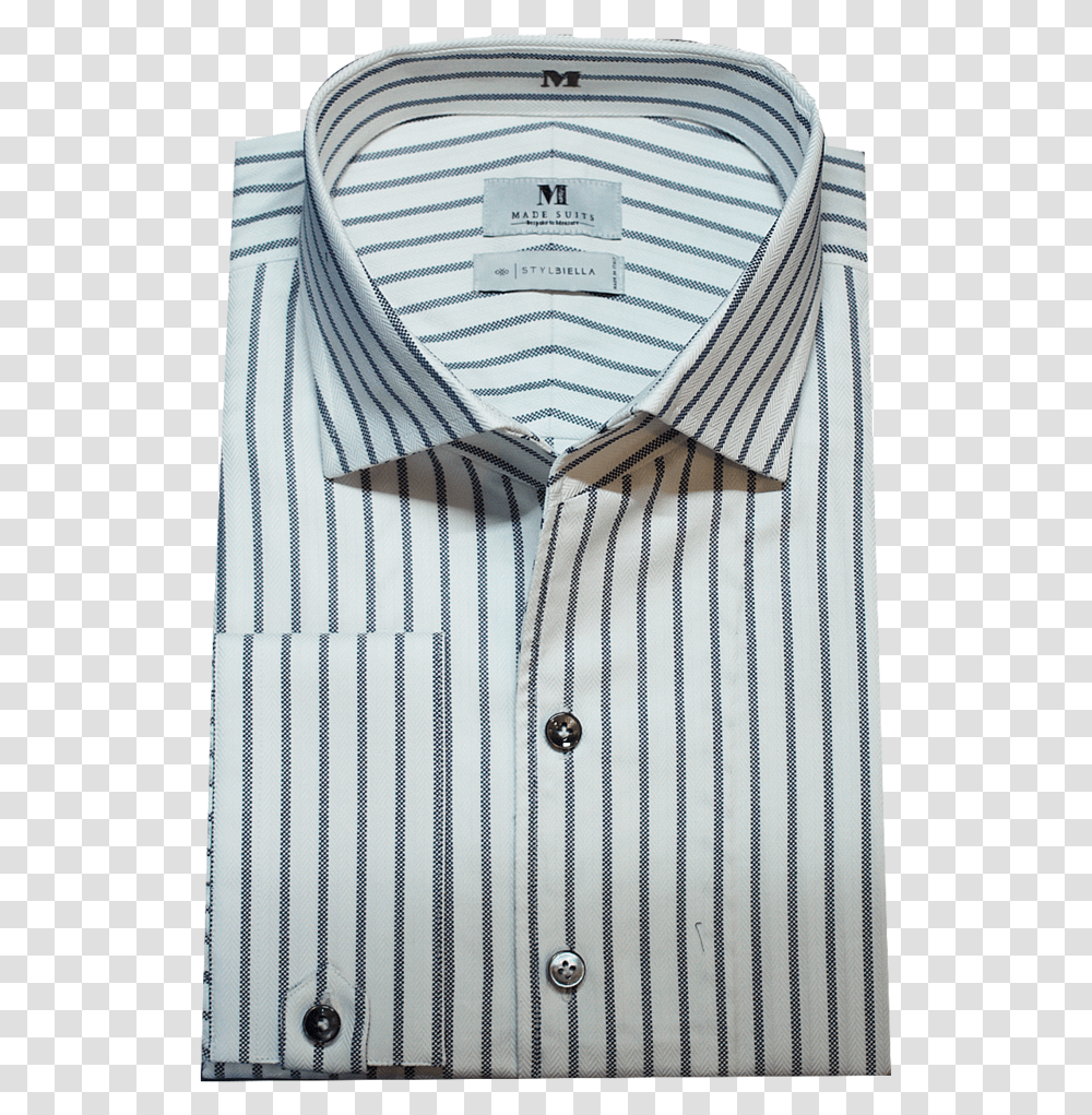 White Thick Black Stripes With One Piece Collar Stylbiella Button, Apparel, Shirt, Dress Shirt Transparent Png