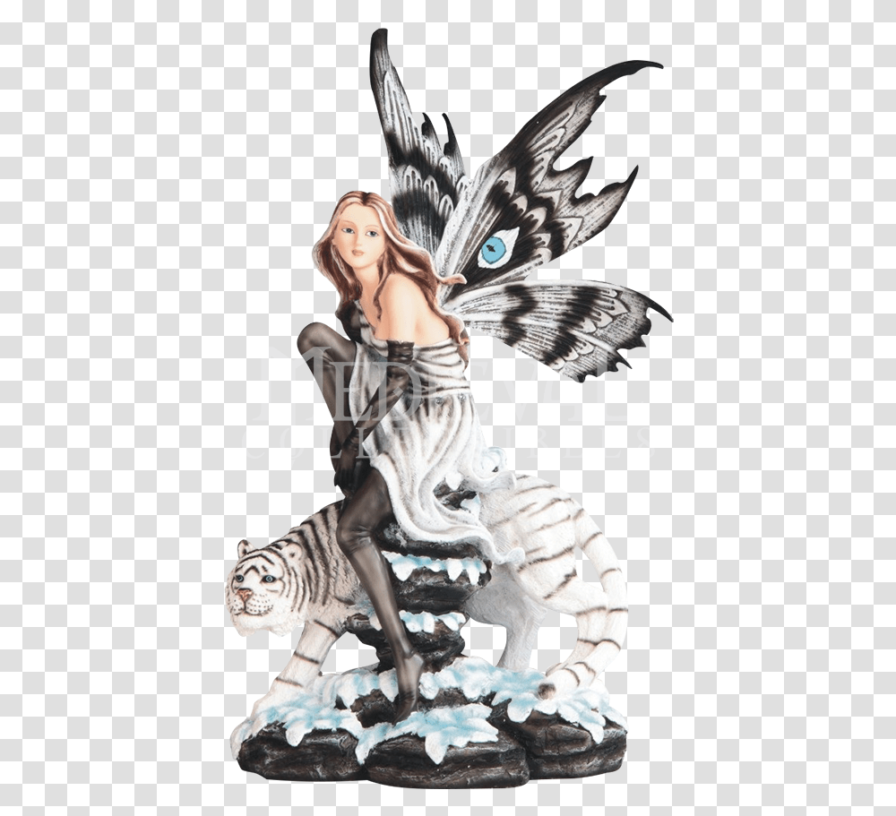 White Tiger Fairy Statue, Person, Bird, Animal Transparent Png