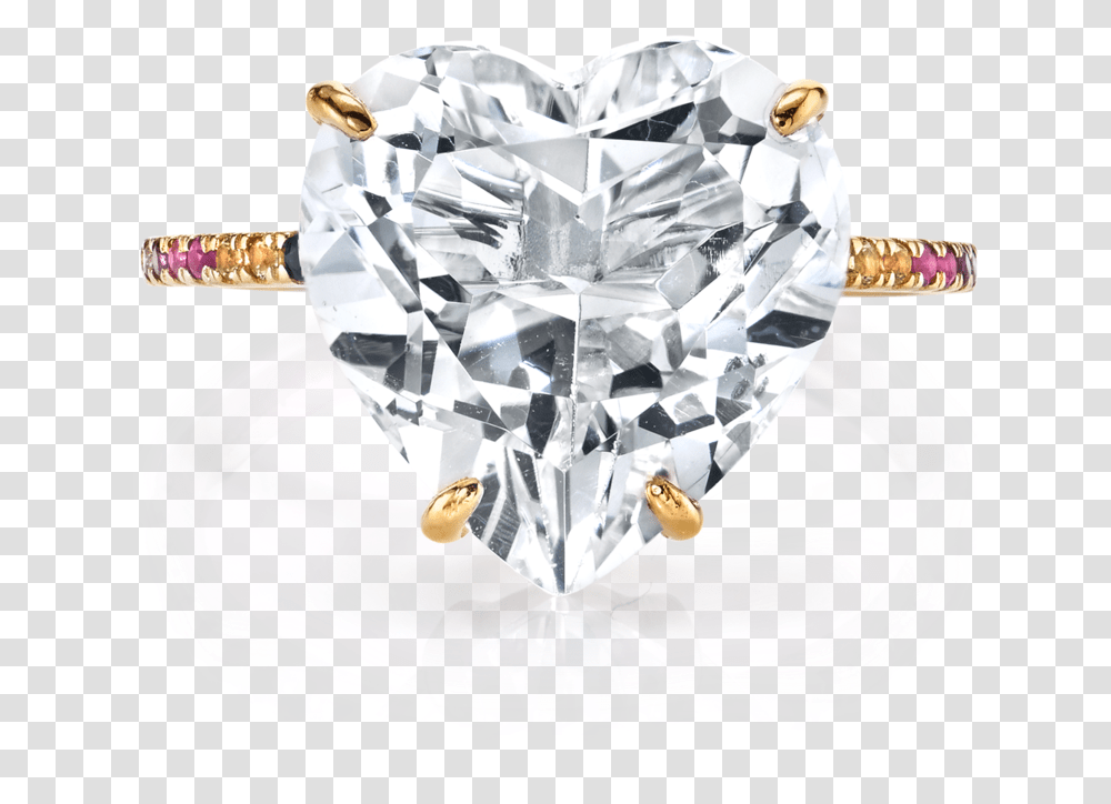 White Topaz And Rainbow Heart Ring Rainbow Heart Ring, Diamond, Gemstone, Jewelry, Accessories Transparent Png