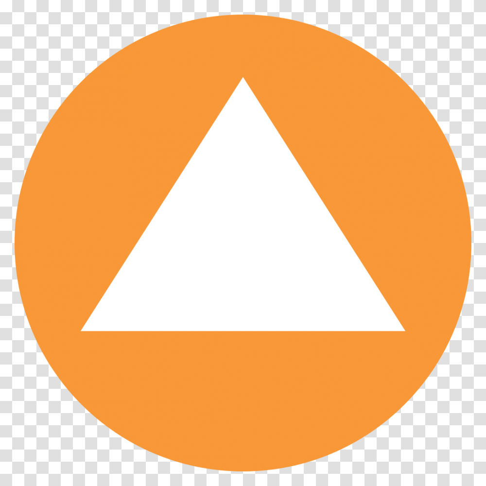White Triangle In Orange Background, Logo, Trademark, Lamp Transparent Png