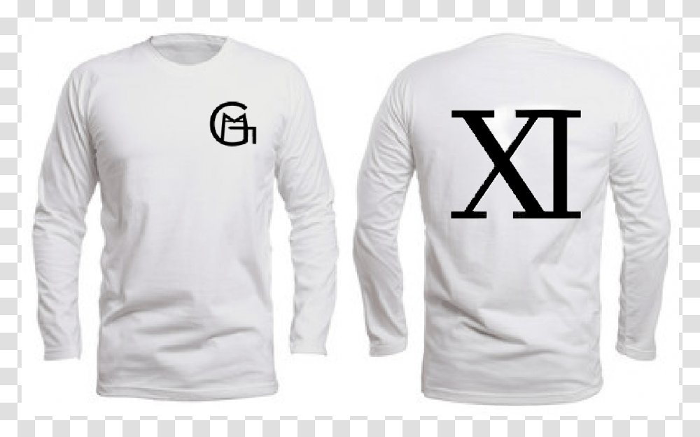 White Tshirt Front And Back Long Sleeve, Apparel, Person, Human Transparent Png