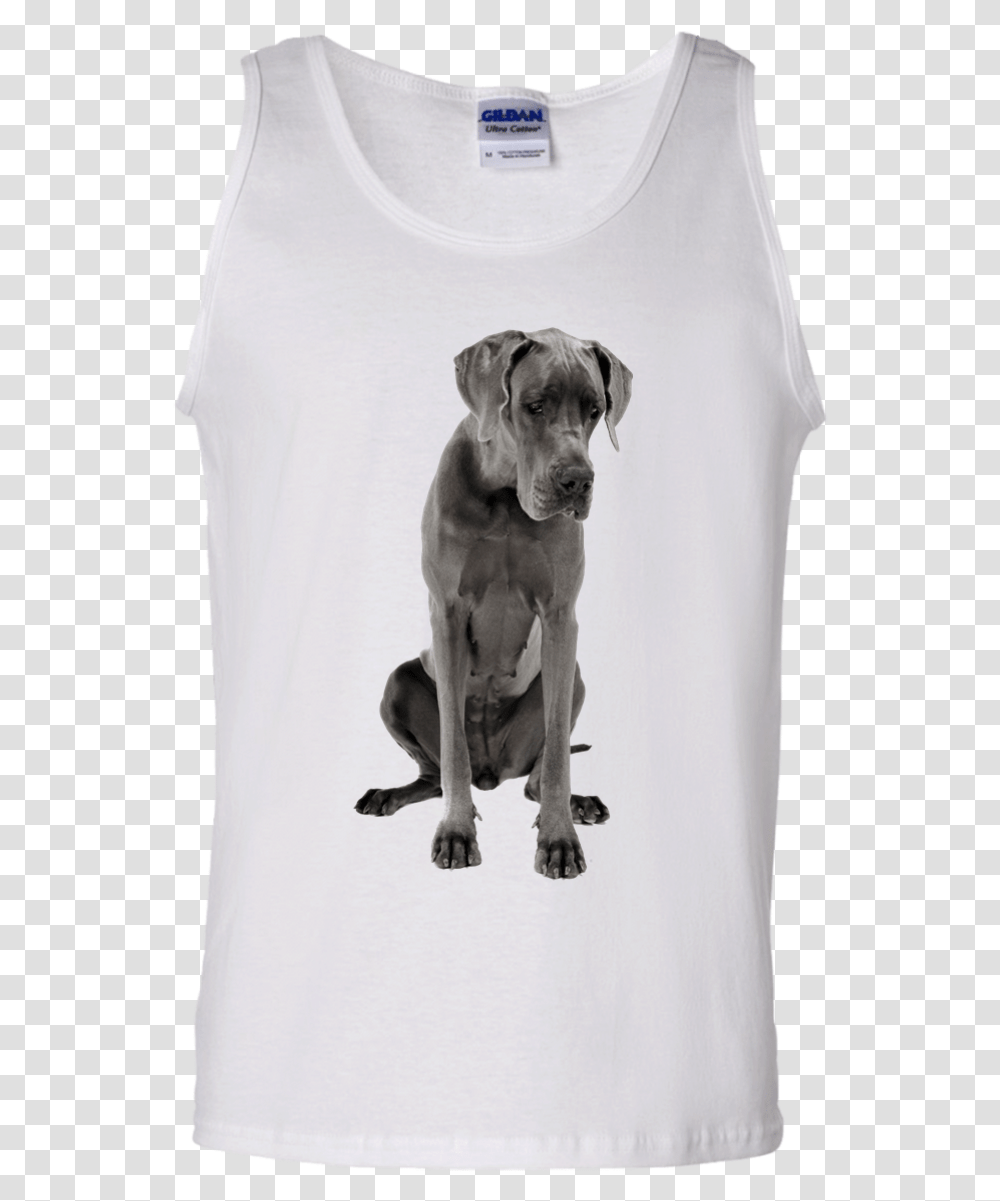 White Unisex Tank Featuring Selena Plus Sized Middle T Shirt, Great Dane, Dog, Pet, Canine Transparent Png