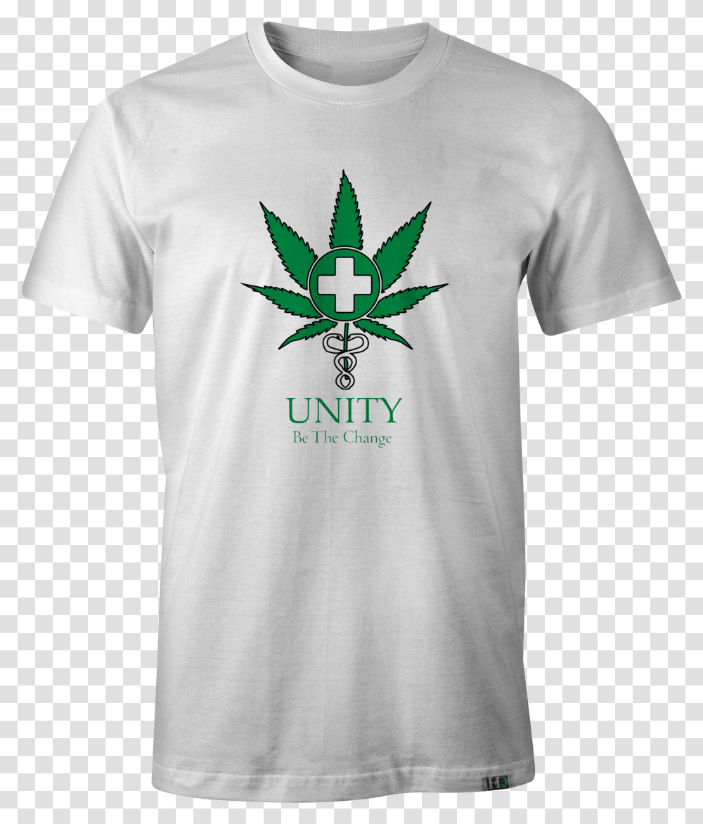 White Unity Body Builder Qoute On T Shirt, Leaf, Plant, T-Shirt Transparent Png