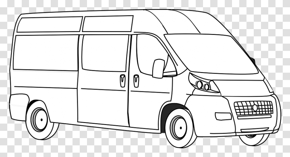 White Van Black Van Line Art, Vehicle, Transportation, Caravan, Ambulance Transparent Png
