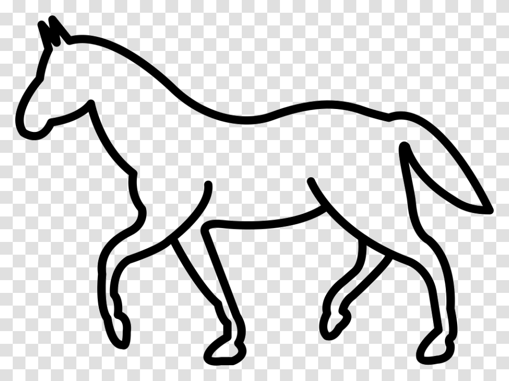 White Walking Horse Outline Walking Horse Outline, Mammal, Animal, Foal, Colt Horse Transparent Png