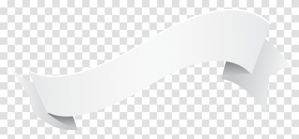White Wave Diagonal Ribbon Banner With Fold Wedge End White Ribbon Banner, Axe, Tool, Dish Transparent Png
