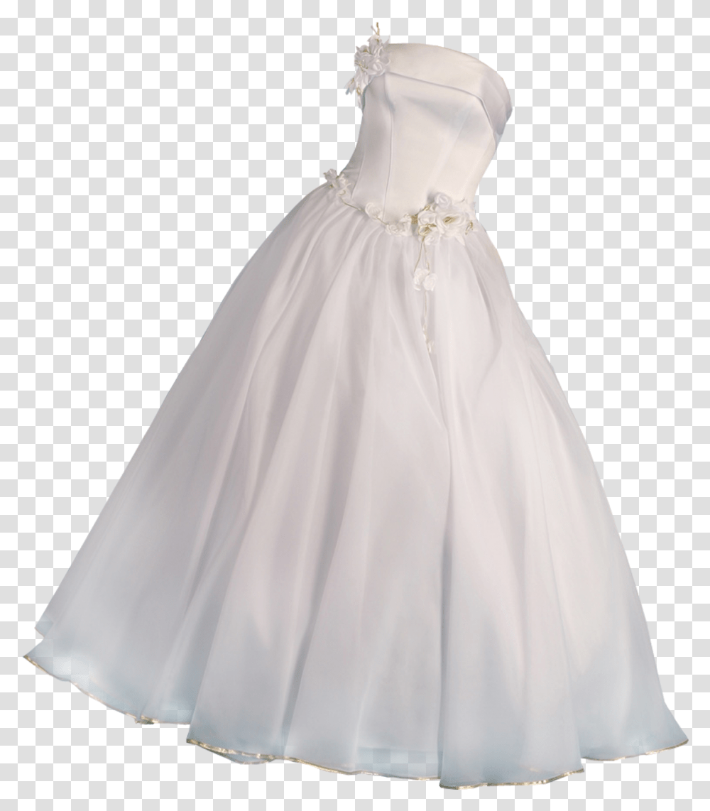 White Wedding Fashion Download Wedding Dress Background, Clothing, Apparel, Evening Dress, Robe Transparent Png