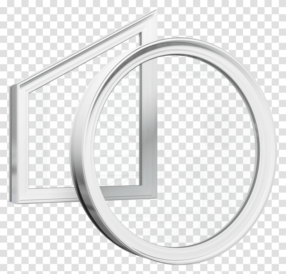 White Window Frame Circle, Mirror, Staircase Transparent Png