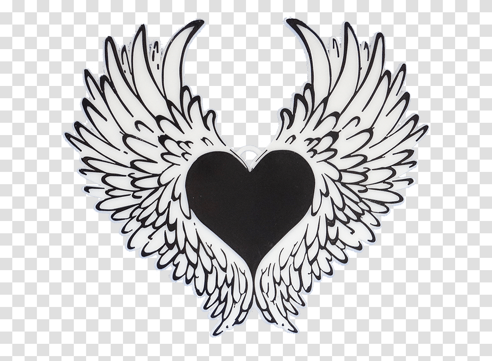 White Wings Heart With Wings Tattoo Designs, Emblem, Bird, Animal Transparent Png