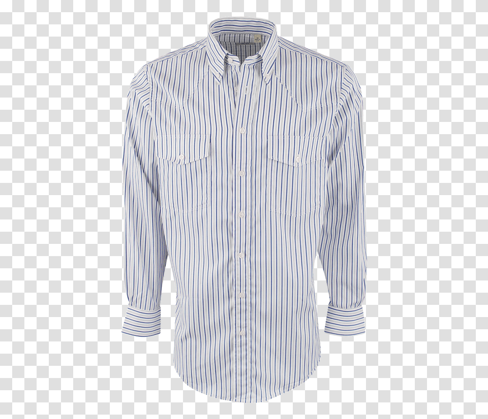 White With Gray And Blue Stripe Shirt Formal Wear, Apparel, Dress Shirt Transparent Png