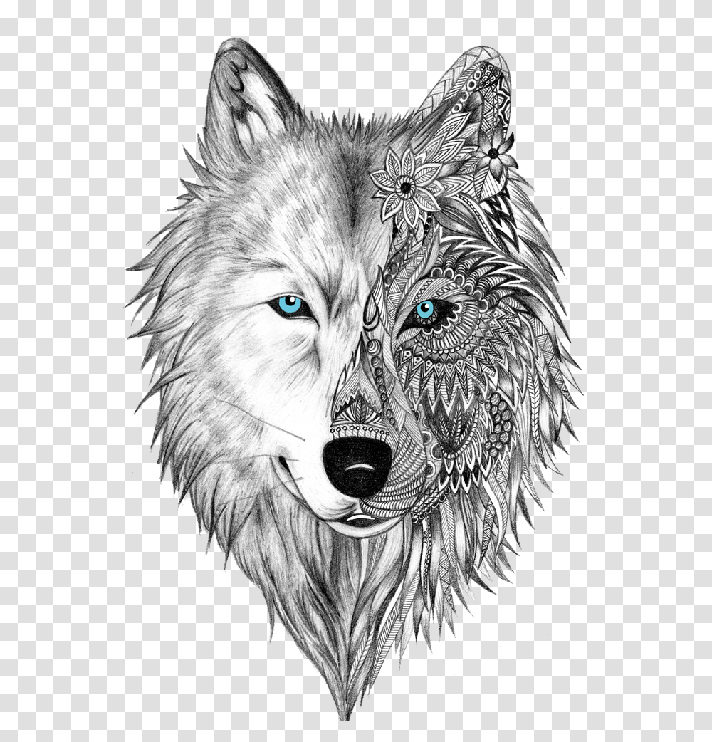 White Wolf Sticker By Whitewolfdesigns86 White Background Wolf Spirit Animal Drawing, Mammal, Art, Red Wolf, Canine Transparent Png