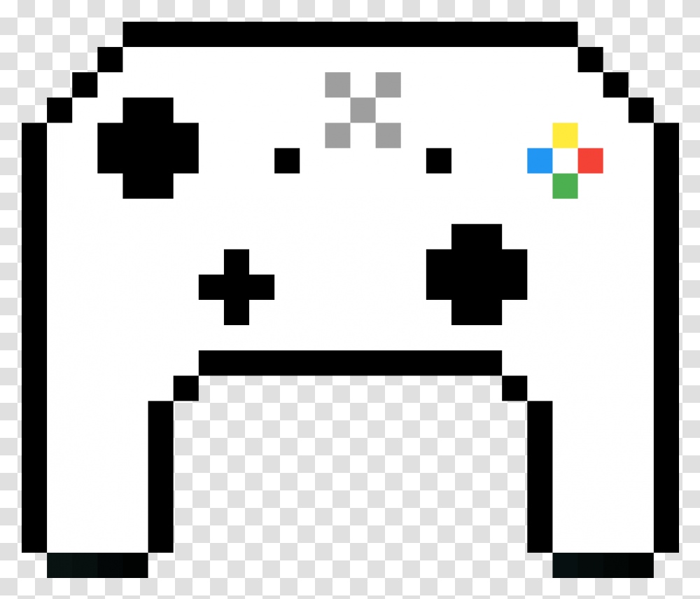 White Xbox Controller Pixel Game Controller, First Aid, Pac Man, Stencil Transparent Png